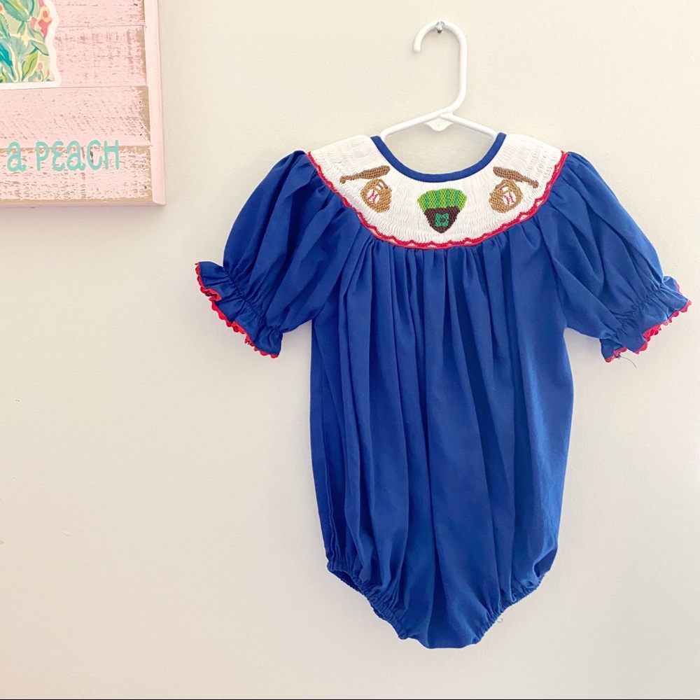 Smocked Baseball Bubble 2t